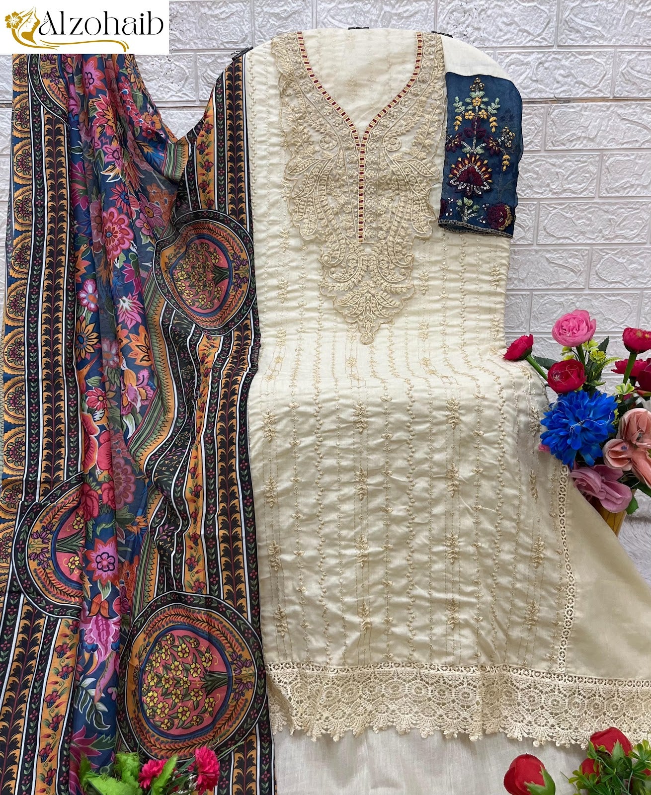 Az 1261 Al Zohaib Pure Cotton Pakistani Salwar Suits Manufacturer Gujarat