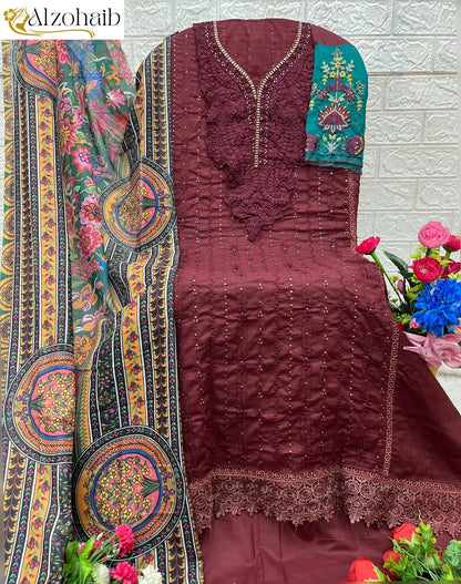 Az 1261 Al Zohaib Pure Cotton Pakistani Salwar Suits Manufacturer Gujarat