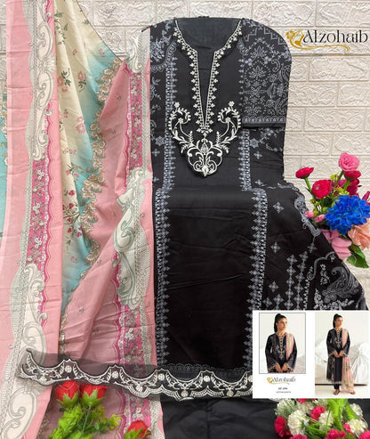 Az 1294 Al Zohaib Pure Cotton Karachi Salwar Suits Wholesaler India