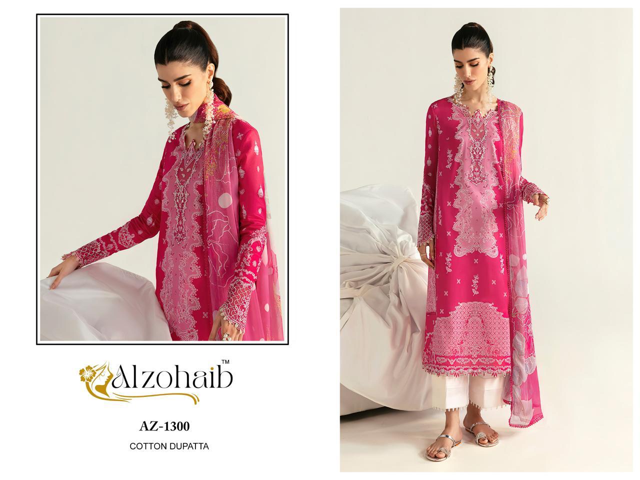 Az 1294 Al Zohaib Pure Cotton Karachi Salwar Suits Wholesaler India