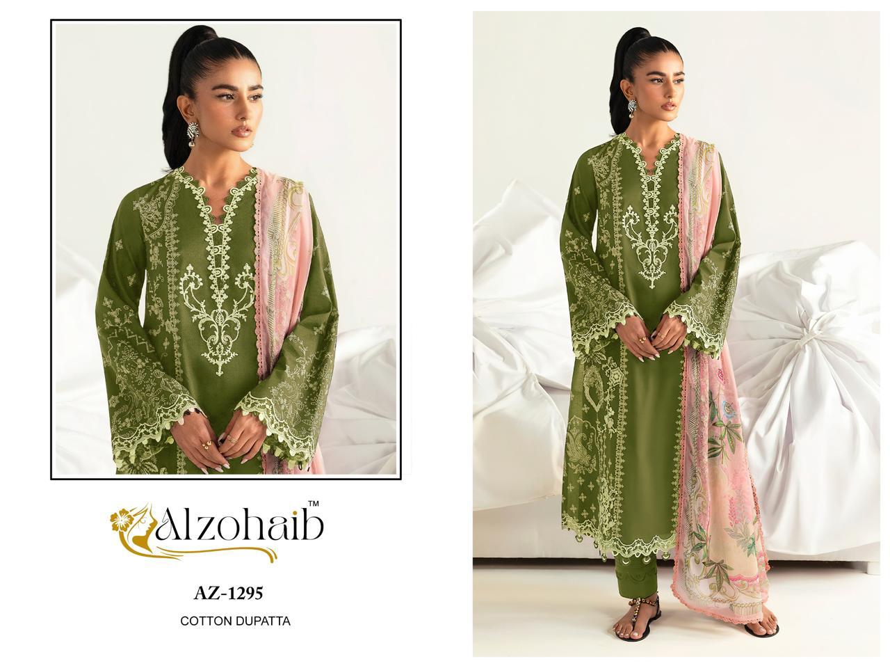 Az 1294 Al Zohaib Pure Cotton Karachi Salwar Suits Wholesaler India