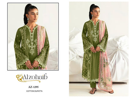 Az 1294 Al Zohaib Pure Cotton Karachi Salwar Suits Wholesaler India