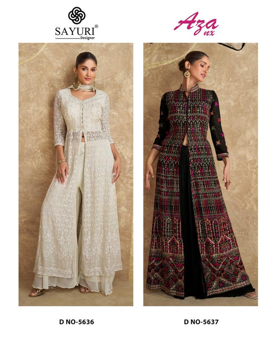 Aza Nx Sayuri Georgette Readymade Plazzo Style Suits Manufacturer