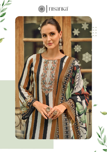 Azaa Nisanka Pure Jam Karachi Salwar Suits Wholesaler India