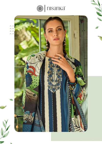 Azaa Nisanka Pure Jam Karachi Salwar Suits Wholesaler India