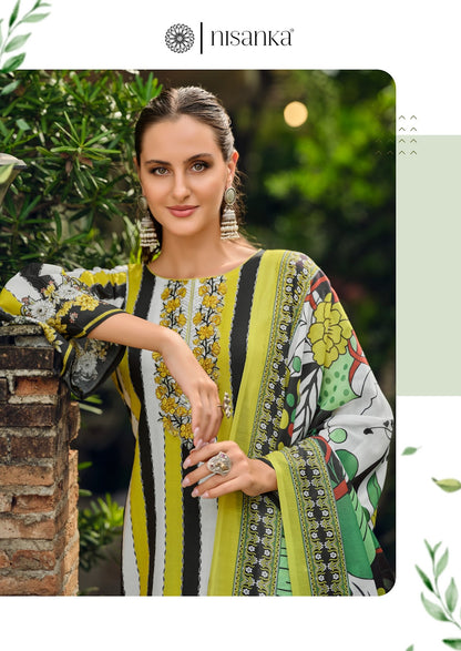 Azaa Nisanka Pure Jam Karachi Salwar Suits Wholesaler India