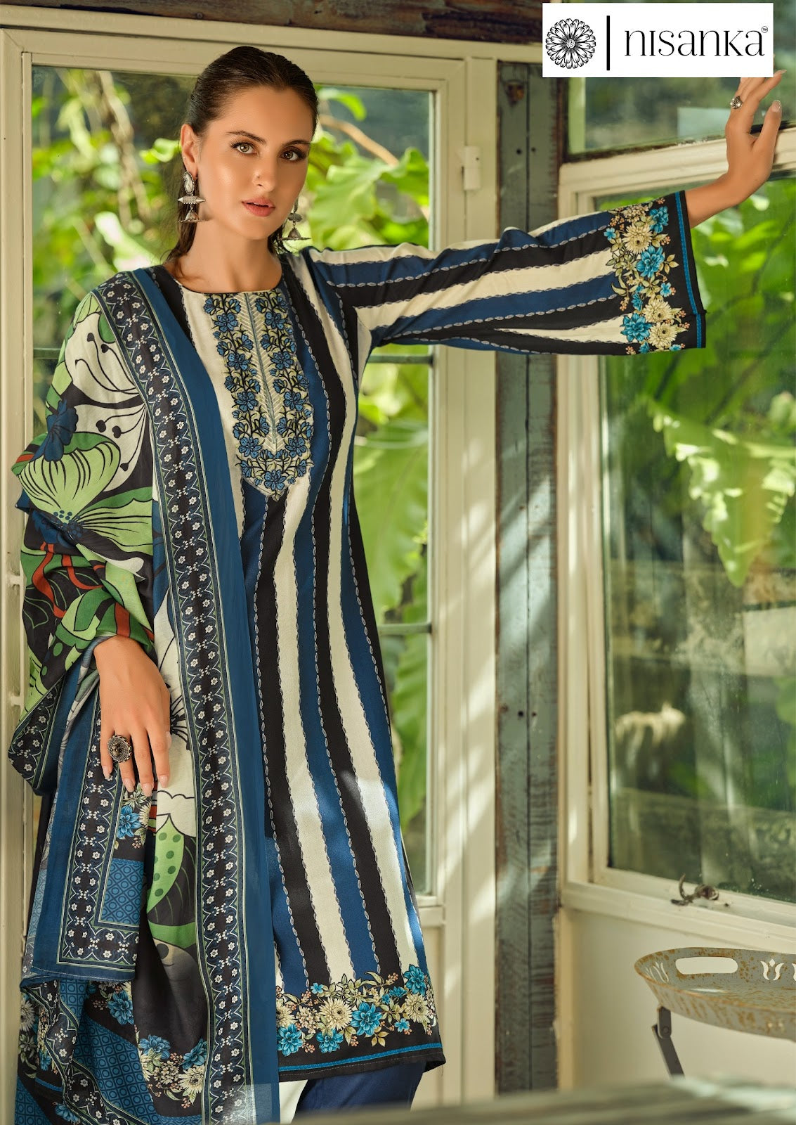 Azaa Nisanka Pure Jam Karachi Salwar Suits Wholesaler India