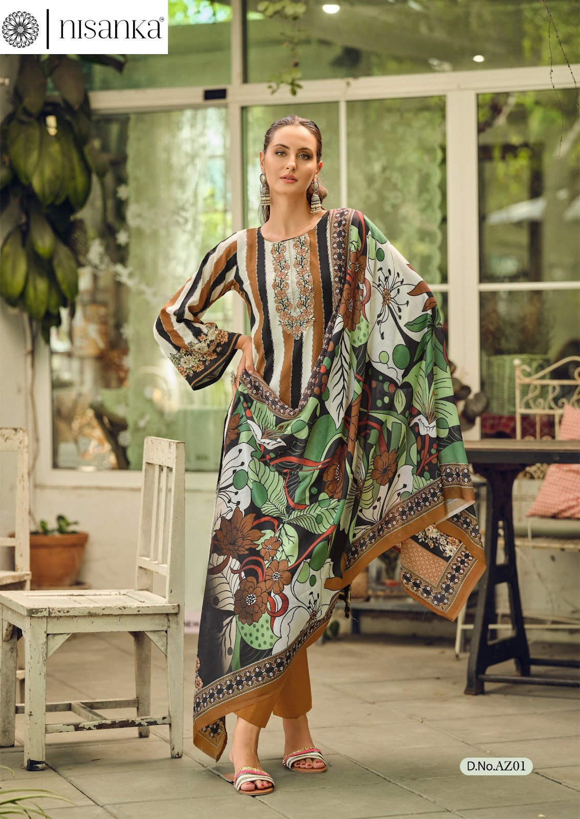 Azaa Nisanka Pure Jam Karachi Salwar Suits Wholesaler India