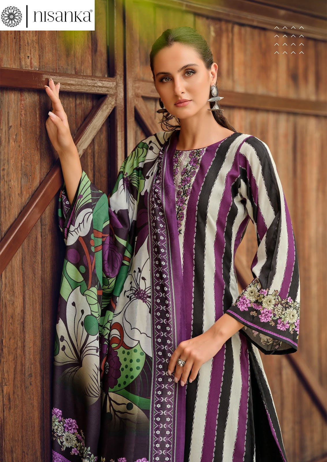 Azaa Nisanka Pure Jam Karachi Salwar Suits Wholesaler India