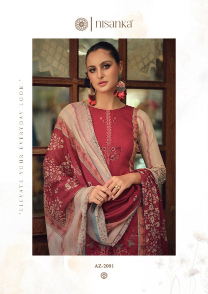 Azaa Vol 4 Nisanka Viscose Karachi Salwar Suits Manufacturer India