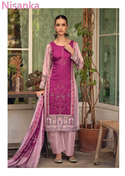 Azaa Vol 4 Nisanka Viscose Karachi Salwar Suits Manufacturer India
