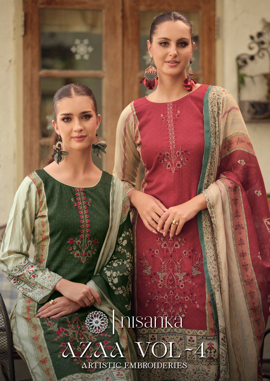 Azaa Vol 4 Nisanka Viscose Karachi Salwar Suits Manufacturer India