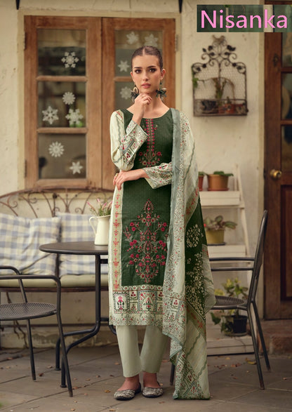 Azaa Vol 4 Nisanka Viscose Karachi Salwar Suits Manufacturer India
