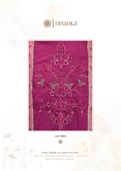 Azaa Vol 4 Nisanka Viscose Karachi Salwar Suits Manufacturer India