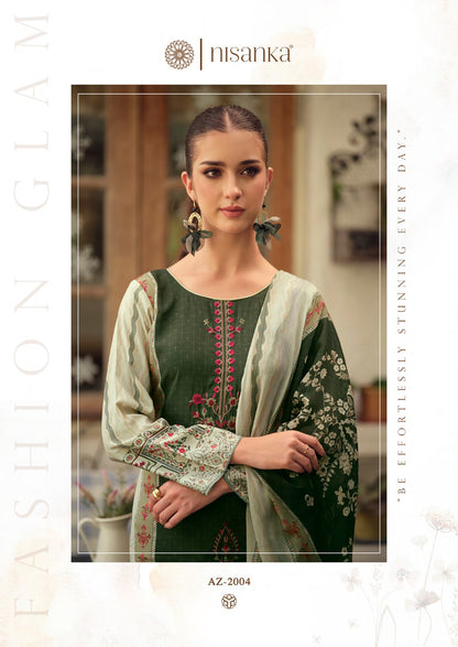 Azaa Vol 4 Nisanka Viscose Karachi Salwar Suits Manufacturer India