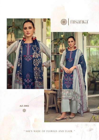 Azaa Vol 4 Nisanka Viscose Karachi Salwar Suits Manufacturer India