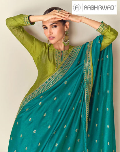 Azara Aashirwad Creation Silk Readymade Pant Style Suits Manufacturer Gujarat