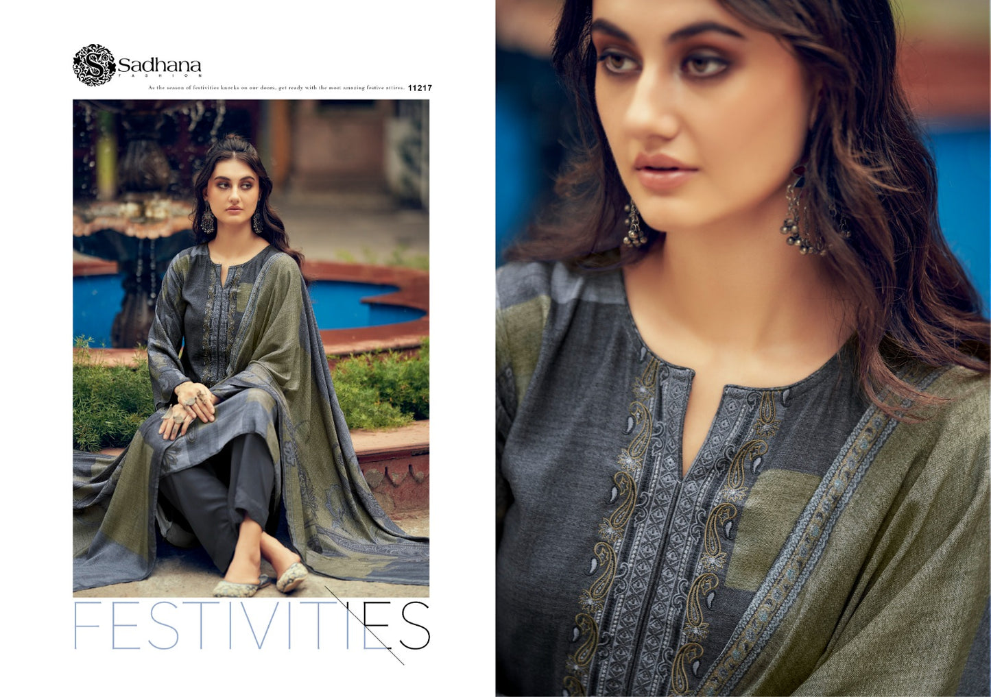 Azara Sadhana Viscose Pashmina Suits Wholesale