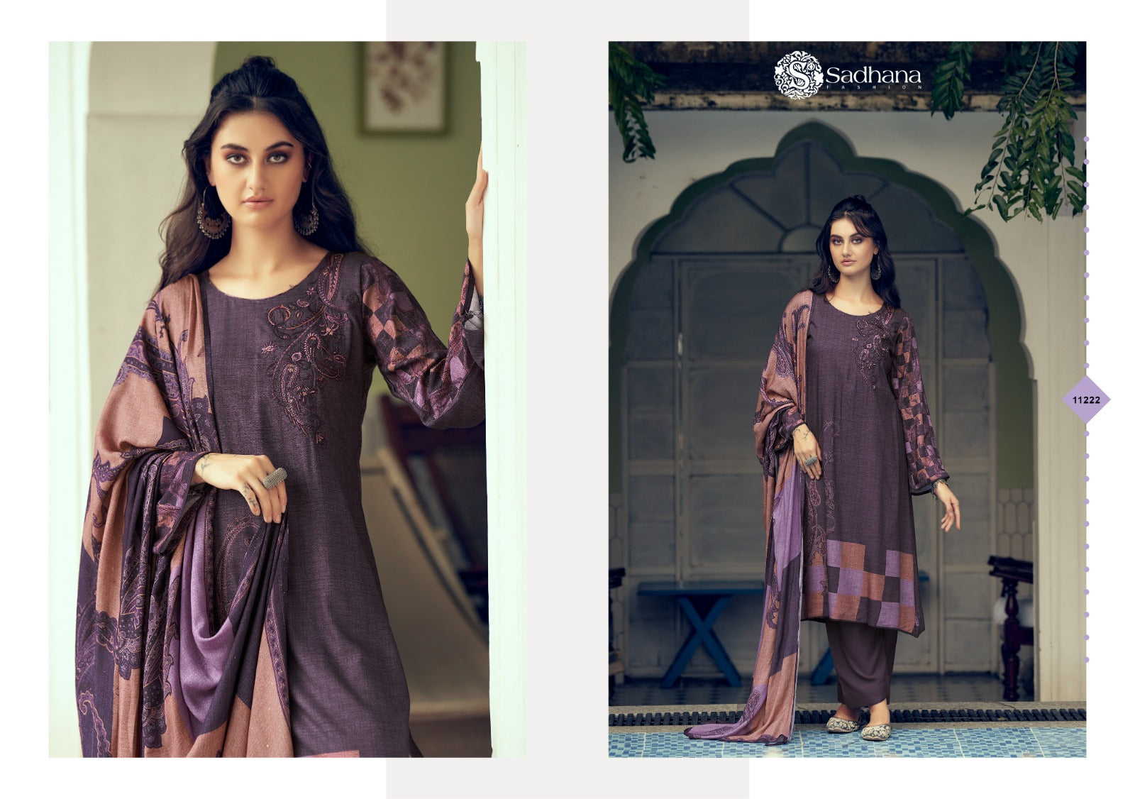 Azara Sadhana Viscose Pashmina Suits Wholesale