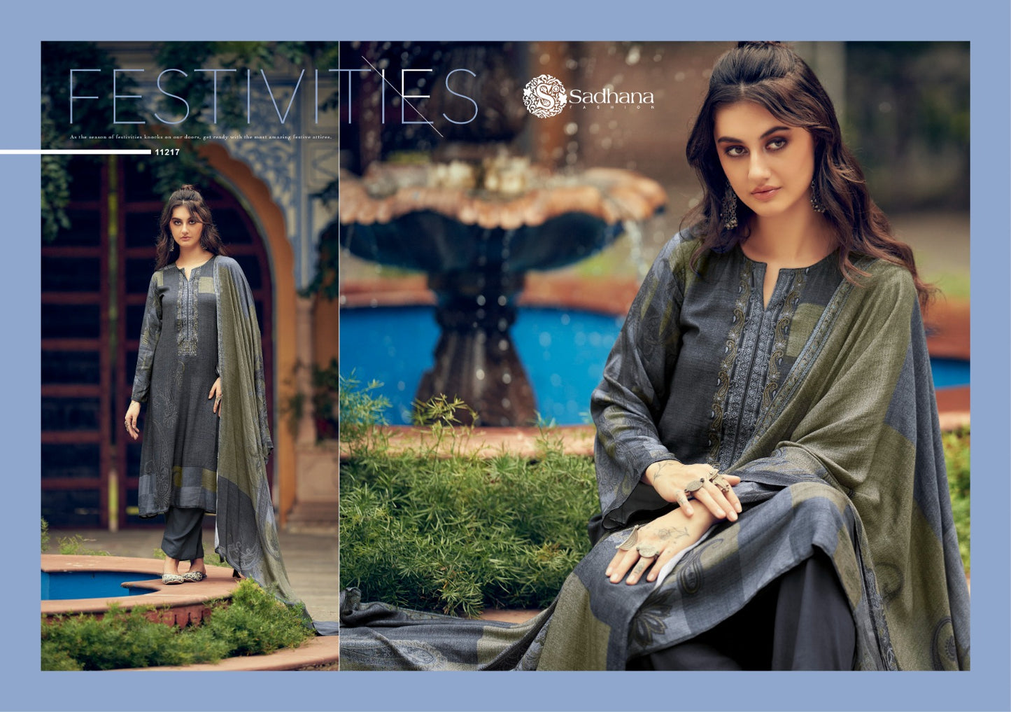 Azara Sadhana Viscose Pashmina Suits Wholesale