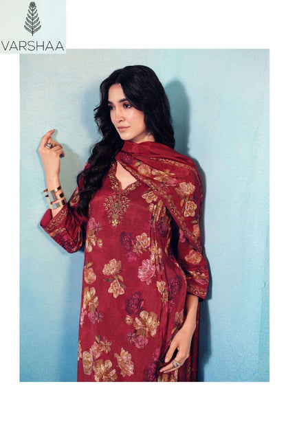 Azha Varshaa Viscose Muslin Pant Style Suits Wholesale Rate