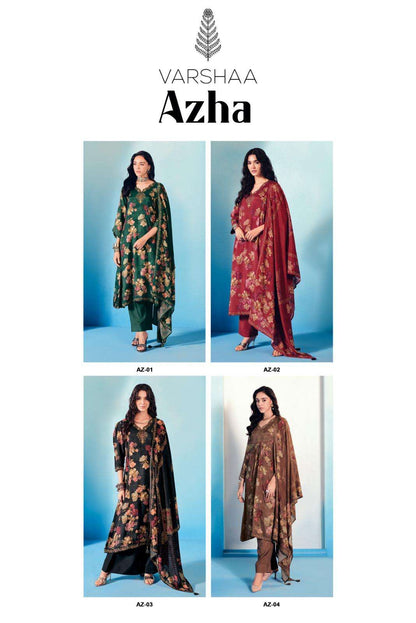 Azha Varshaa Viscose Muslin Pant Style Suits Wholesale Rate