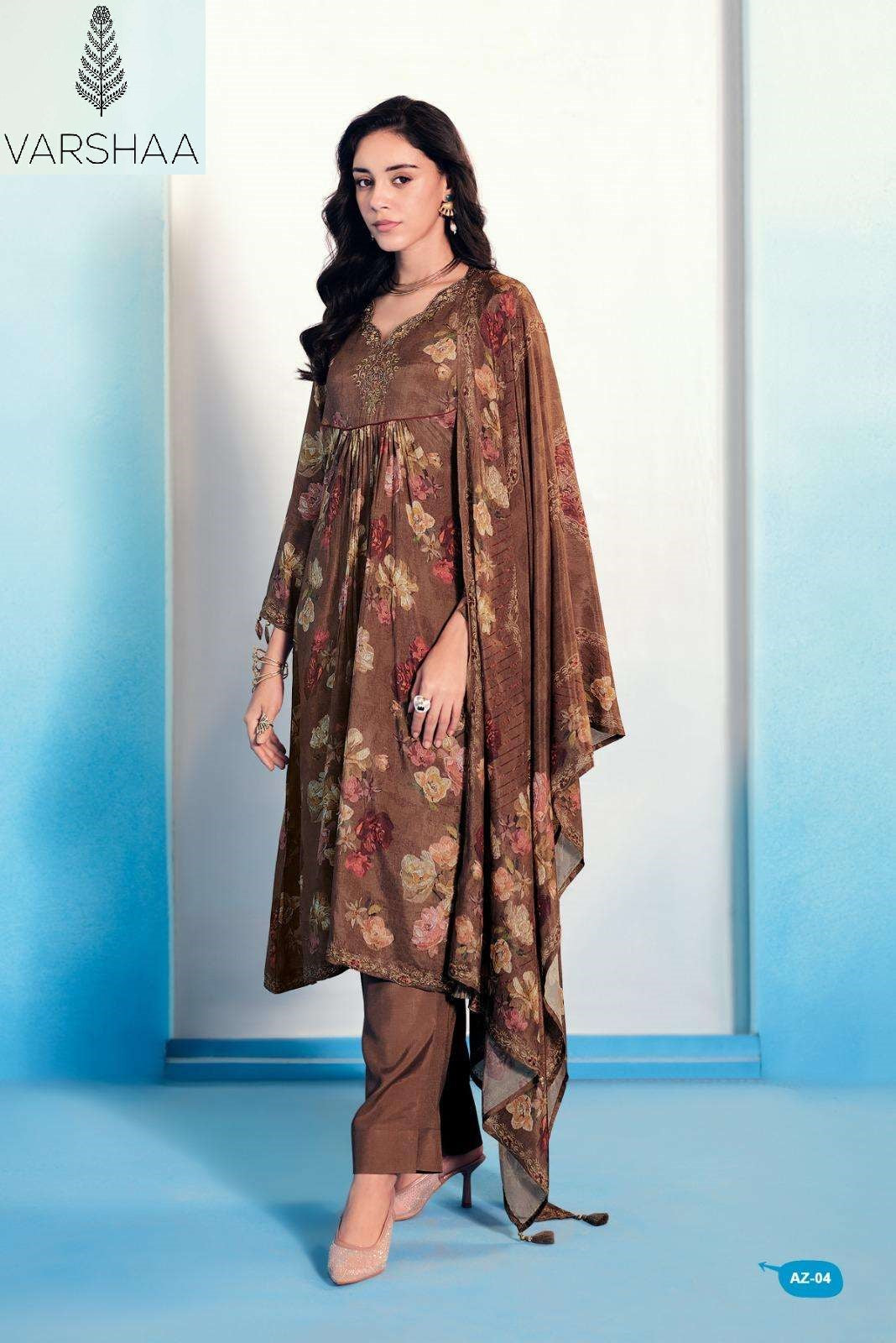 Azha Varshaa Viscose Muslin Pant Style Suits Wholesale Rate