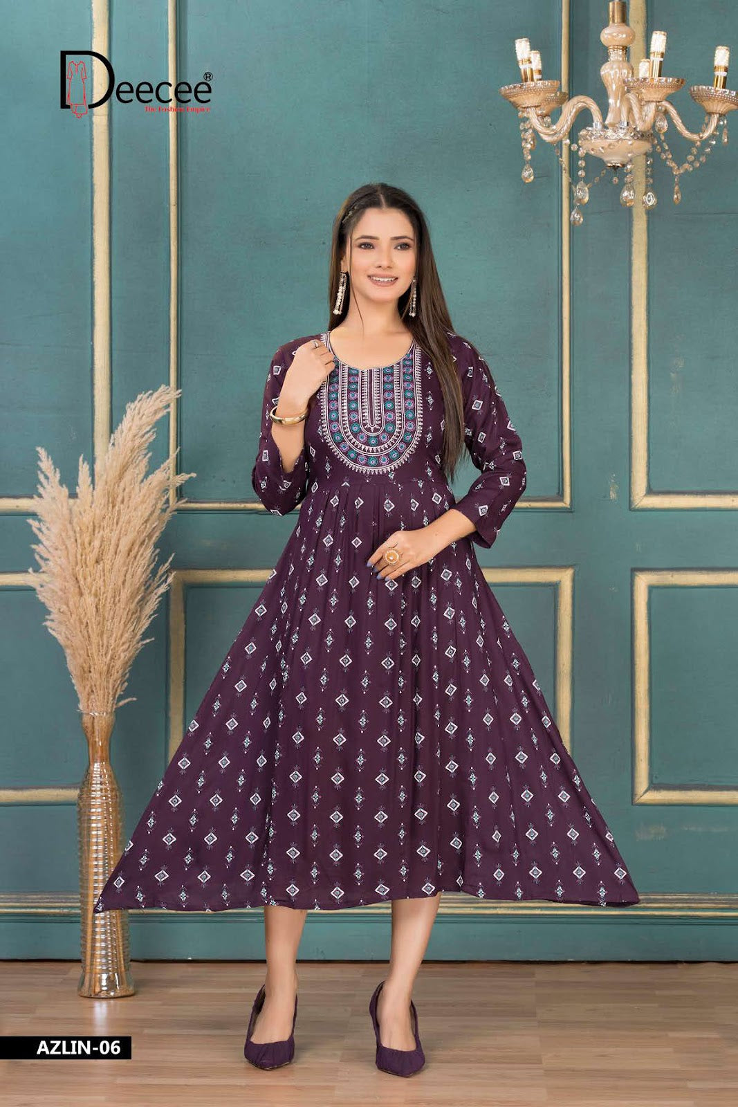 Azlin Deecee Rayon Anarkali Kurtis Wholesale Price