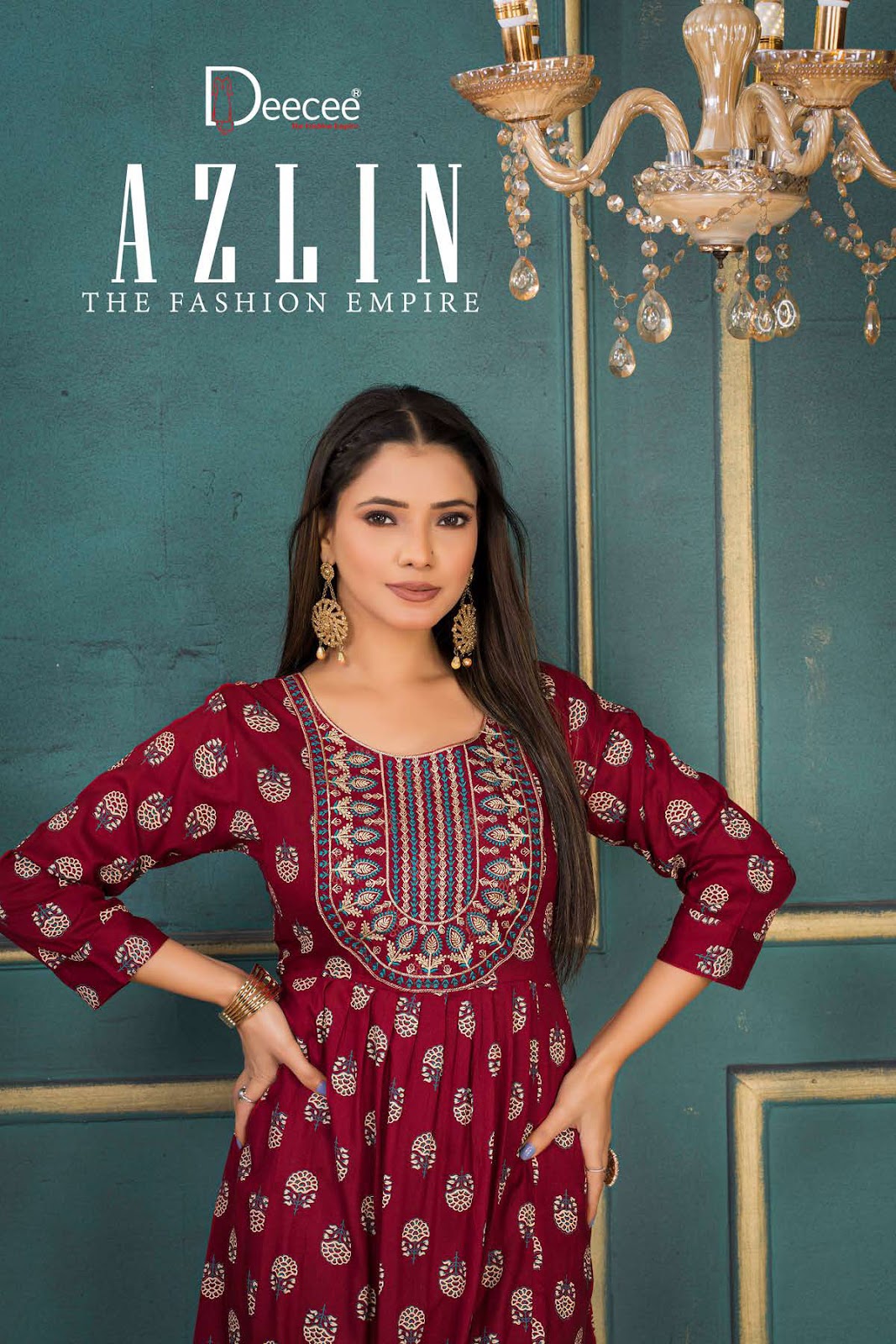 Azlin Deecee Rayon Anarkali Kurtis Wholesale Price