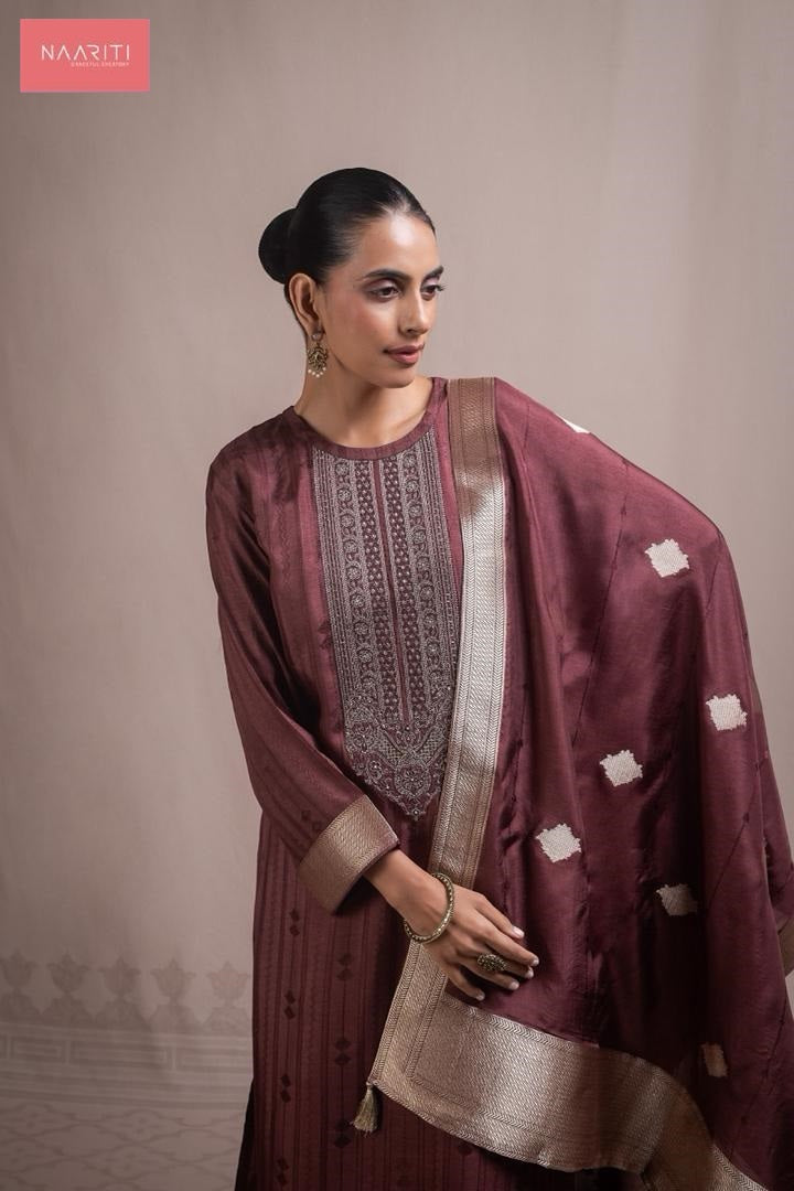 Aznish 192 Naariti Russian Silk Pant Style Suits Wholesaler