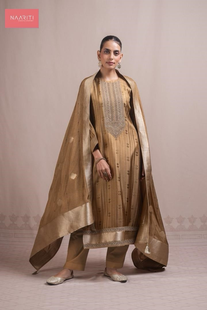 Aznish 192 Naariti Russian Silk Pant Style Suits Wholesaler