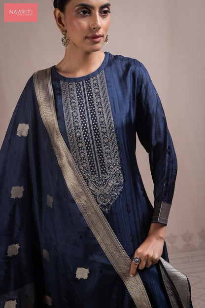 Aznish 192 Naariti Russian Silk Pant Style Suits Wholesaler