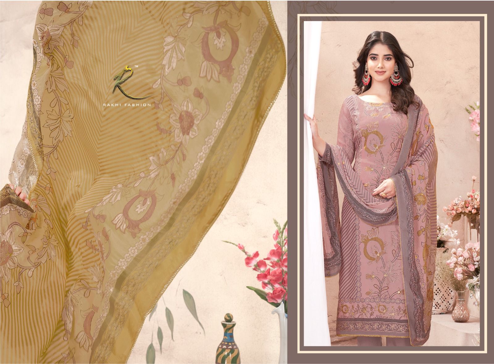 Azorte Rakhi Fashion Viscose Pant Style Suits Supplier