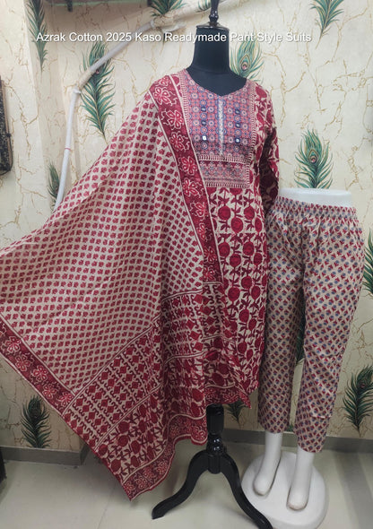 Azrak Cotton 2025 Kaso Readymade Pant Style Suits Exporter Ahmedabad