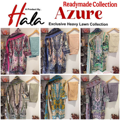 Azure Exclusive Heavy Lawn Collection Hala Cotton Karachi Readymade Suits Exporter