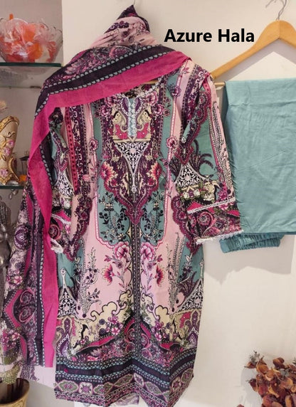 Azure Exclusive Heavy Lawn Collection Hala Cotton Karachi Readymade Suits Exporter