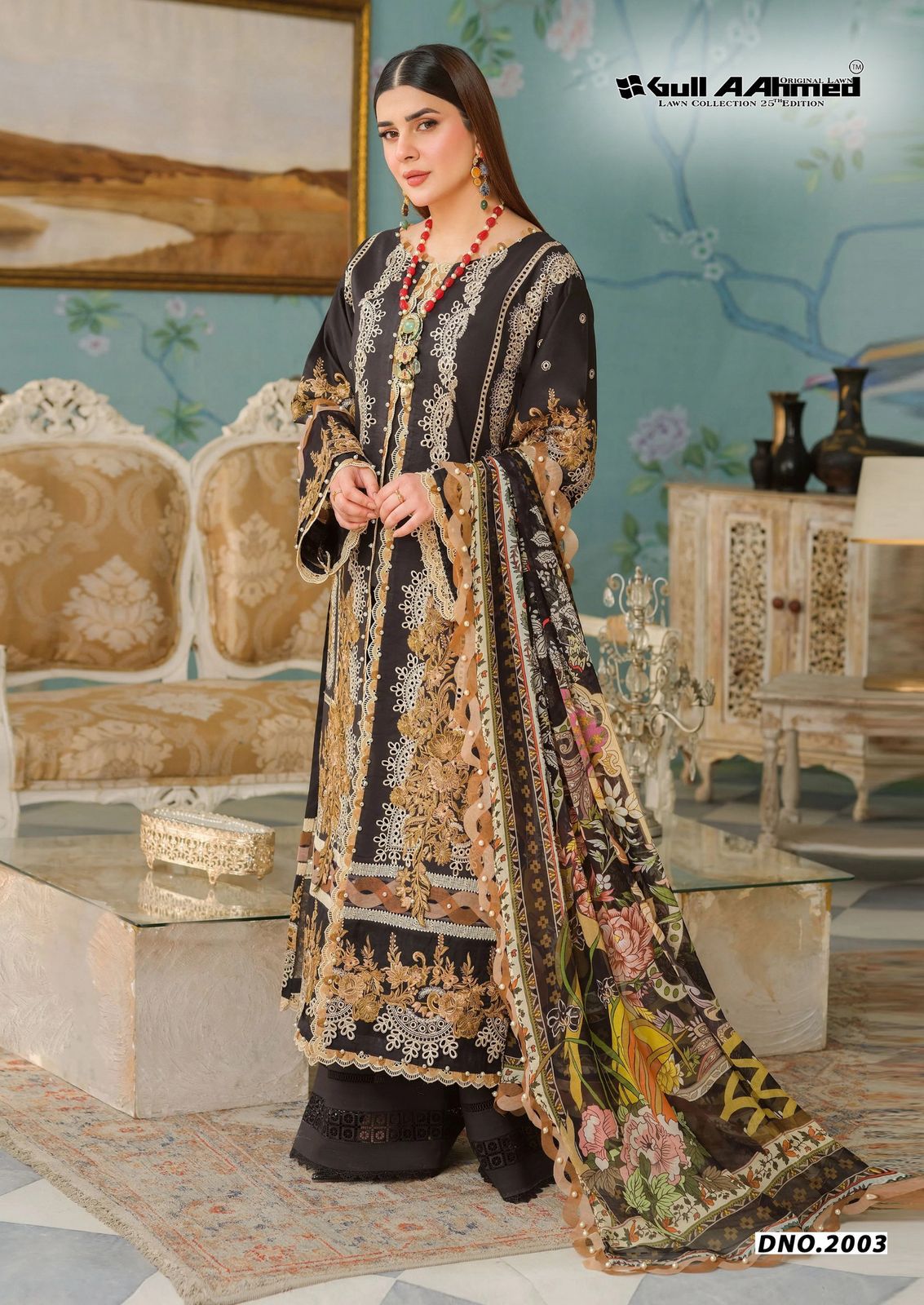 Azure Vol 02 Luxury Lawn Collection Gul Ahmed Karachi Salwar Suits Exporter Gujarat