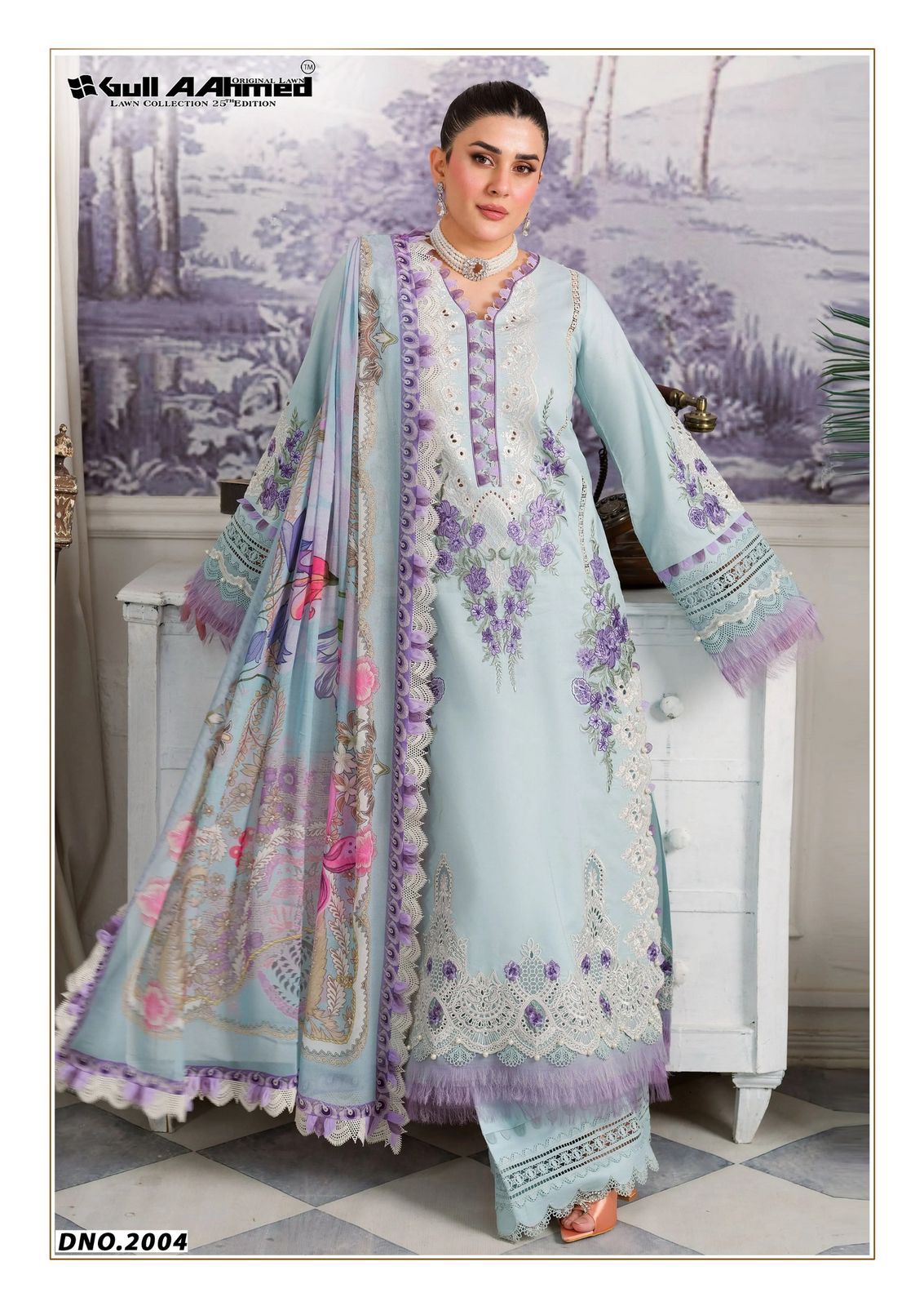 Azure Vol 02 Luxury Lawn Collection Gul Ahmed Karachi Salwar Suits Exporter Gujarat