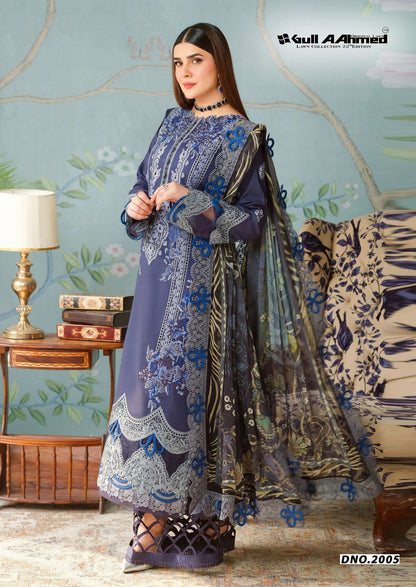 Azure Vol 02 Luxury Lawn Collection Gul Ahmed Karachi Salwar Suits Exporter Gujarat