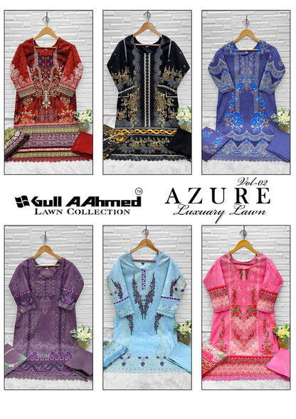 Azure Vol 2 Luxury Lawn Collection Gul Ahmed Gpo Karachi Readymade Suits Manufacturer India