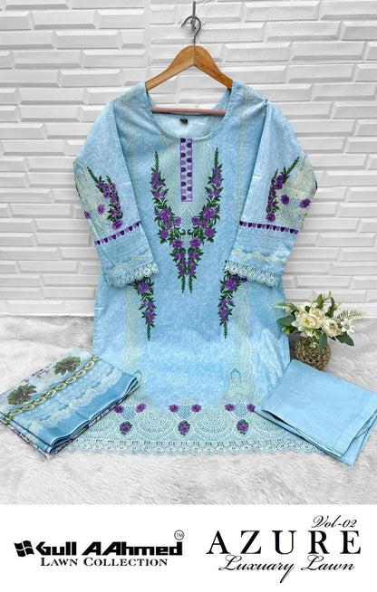 Azure Vol 2 Luxury Lawn Collection Gul Ahmed Gpo Karachi Readymade Suits Manufacturer India