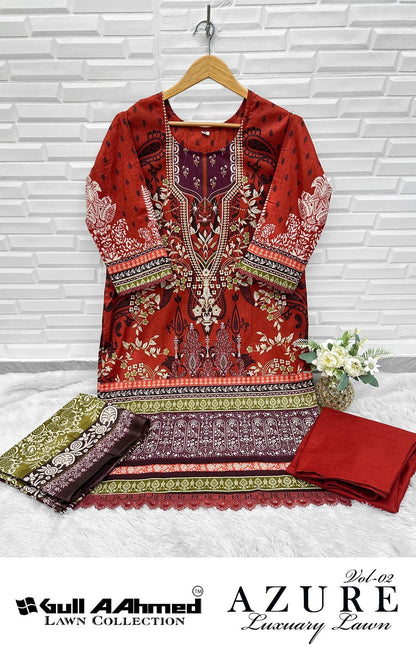 Azure Vol 2 Luxury Lawn Collection Gul Ahmed Gpo Karachi Readymade Suits Manufacturer India