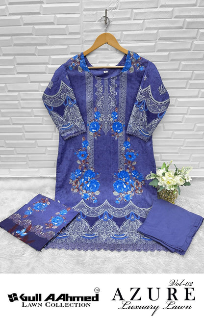 Azure Vol 2 Luxury Lawn Collection Gul Ahmed Gpo Karachi Readymade Suits Manufacturer India