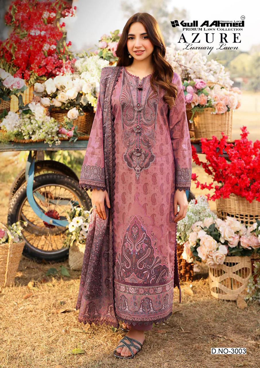 Azure Vol 3 Luxury Lawn Gul Ahmed Karachi Salwar Suits Manufacturer Gujarat