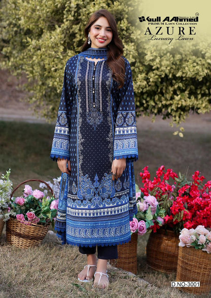 Azure Vol 3 Luxury Lawn Gul Ahmed Karachi Salwar Suits Manufacturer Gujarat