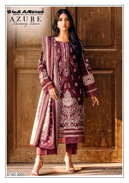 Azure Vol 3 Luxury Lawn Gul Ahmed Karachi Salwar Suits Manufacturer Gujarat
