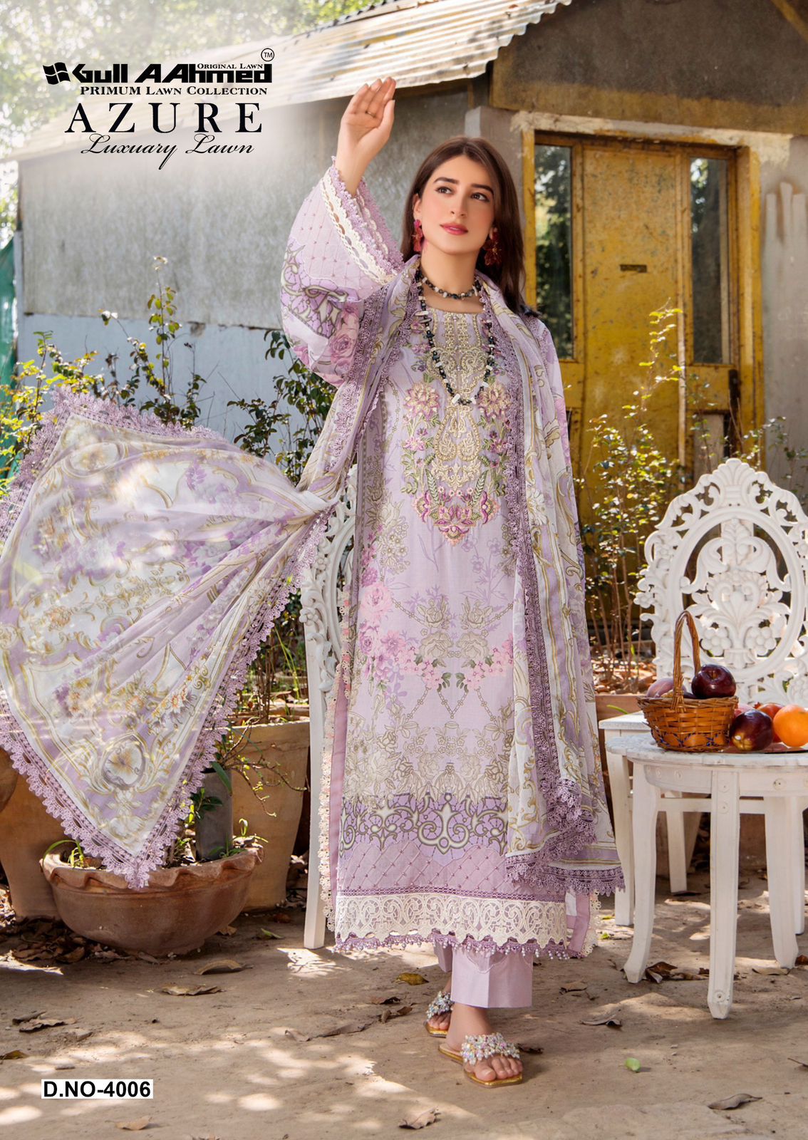 Azure Vol 4 Luxury Lawn Gul Ahmed Karachi Salwar Suits Exporter Gujarat