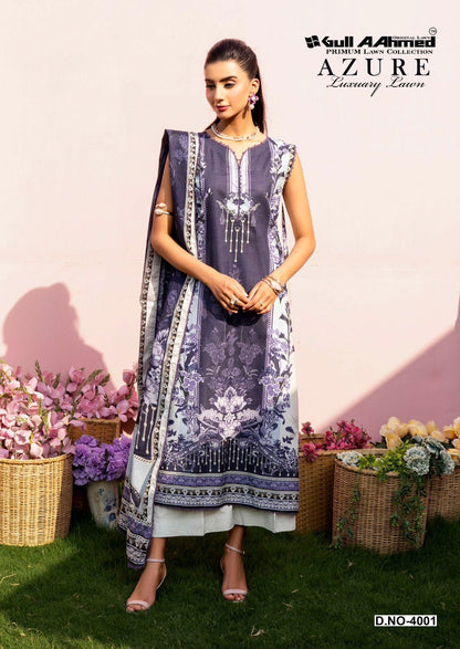 Azure Vol 4 Luxury Lawn Gul Ahmed Karachi Salwar Suits Exporter Gujarat