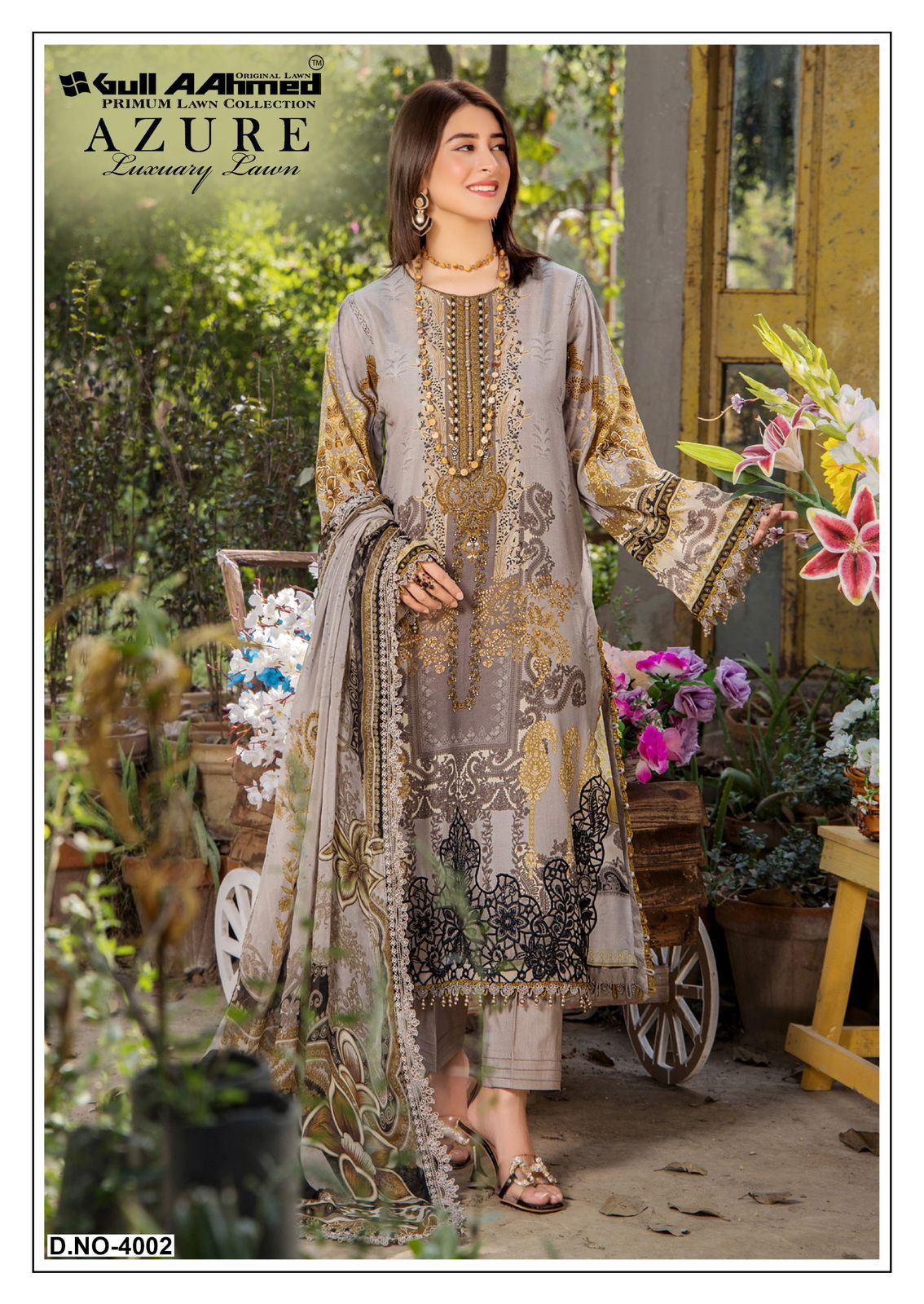 Azure Vol 4 Luxury Lawn Gul Ahmed Karachi Salwar Suits Exporter Gujarat