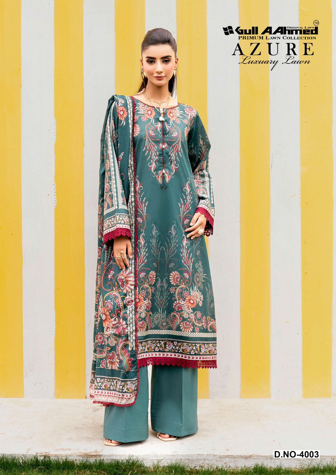 Azure Vol 4 Luxury Lawn Gul Ahmed Karachi Salwar Suits Exporter Gujarat